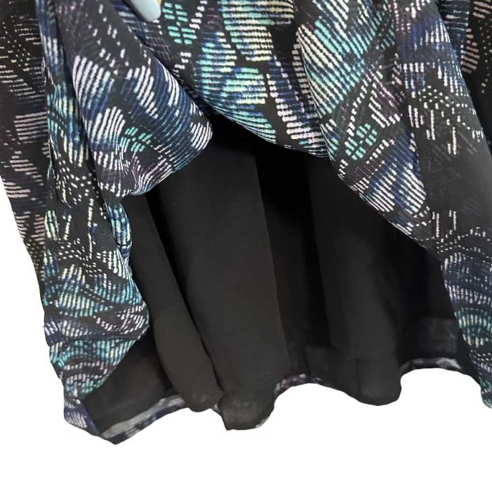 Olivaceous Black Multicolor Floral Wrap V-Neck Ki… - image 7