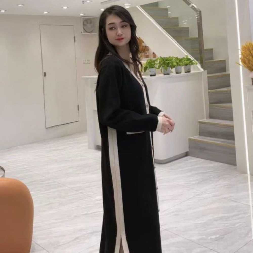 Black and white knit long dress XL - image 2