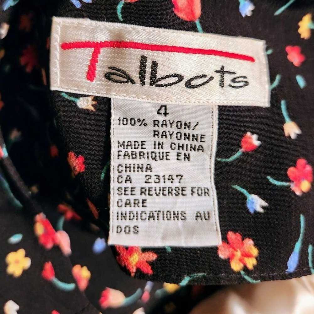 Talbots Long Black Ditsy Floral Sleeveless Belted… - image 5