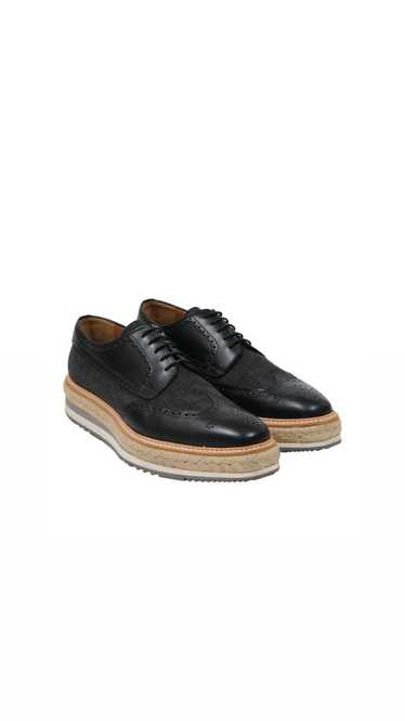 Prada Prada Mens Wingtip Platform Espadrille Brogu