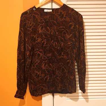 Christian Dior Separates Vintage Print Blouse w/ … - image 1