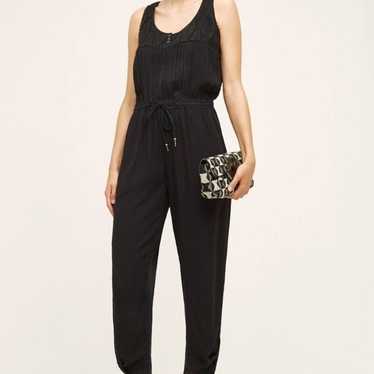 Anthropologie Hei Hei Taj Embroidered black gauze… - image 1