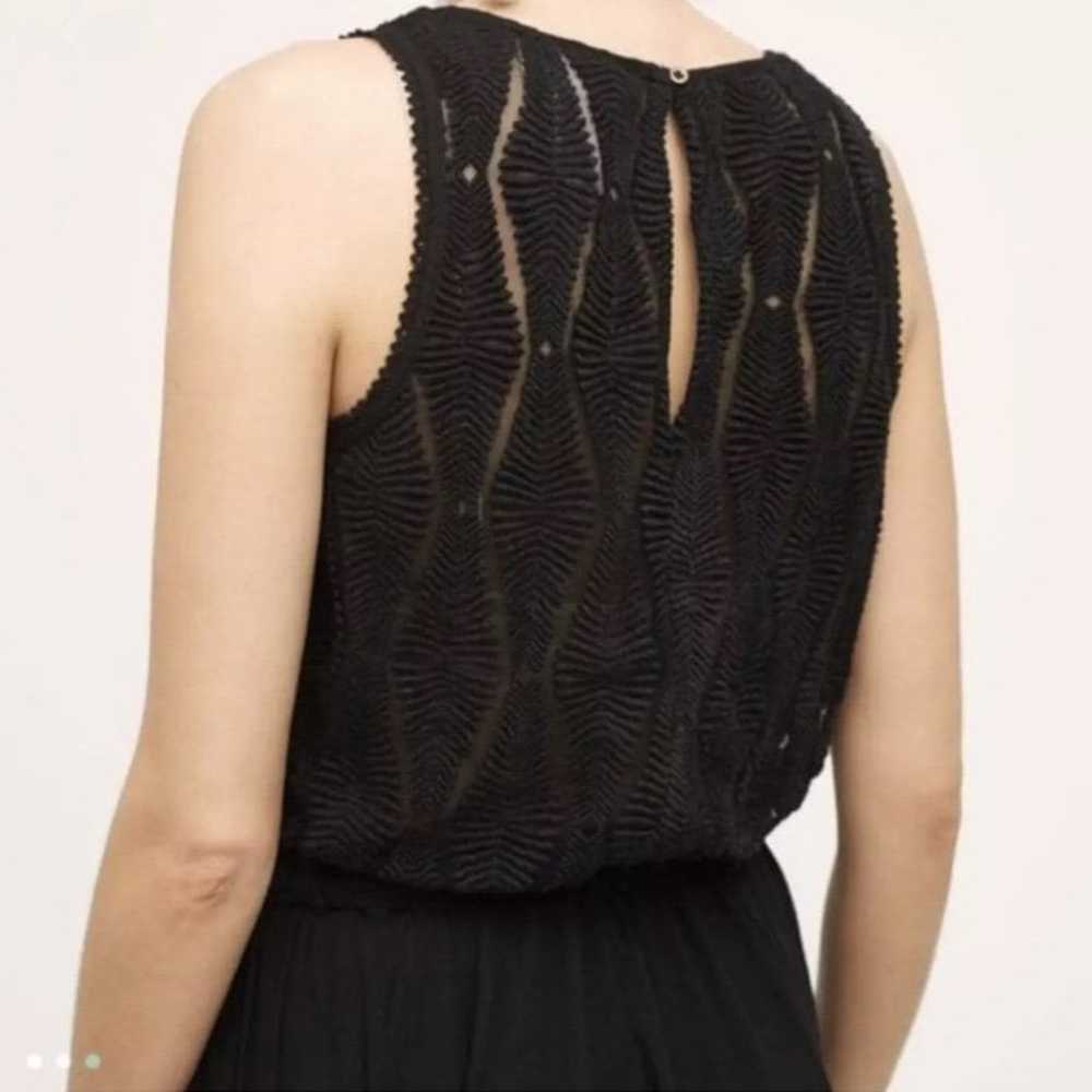 Anthropologie Hei Hei Taj Embroidered black gauze… - image 3