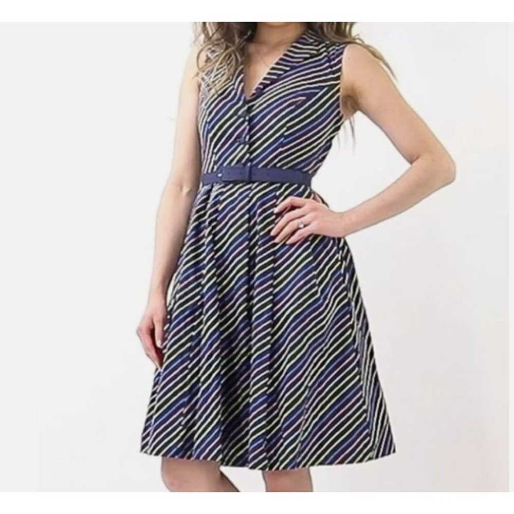 ModCloth Striped Collared Sleeveless Fit N Flare … - image 1