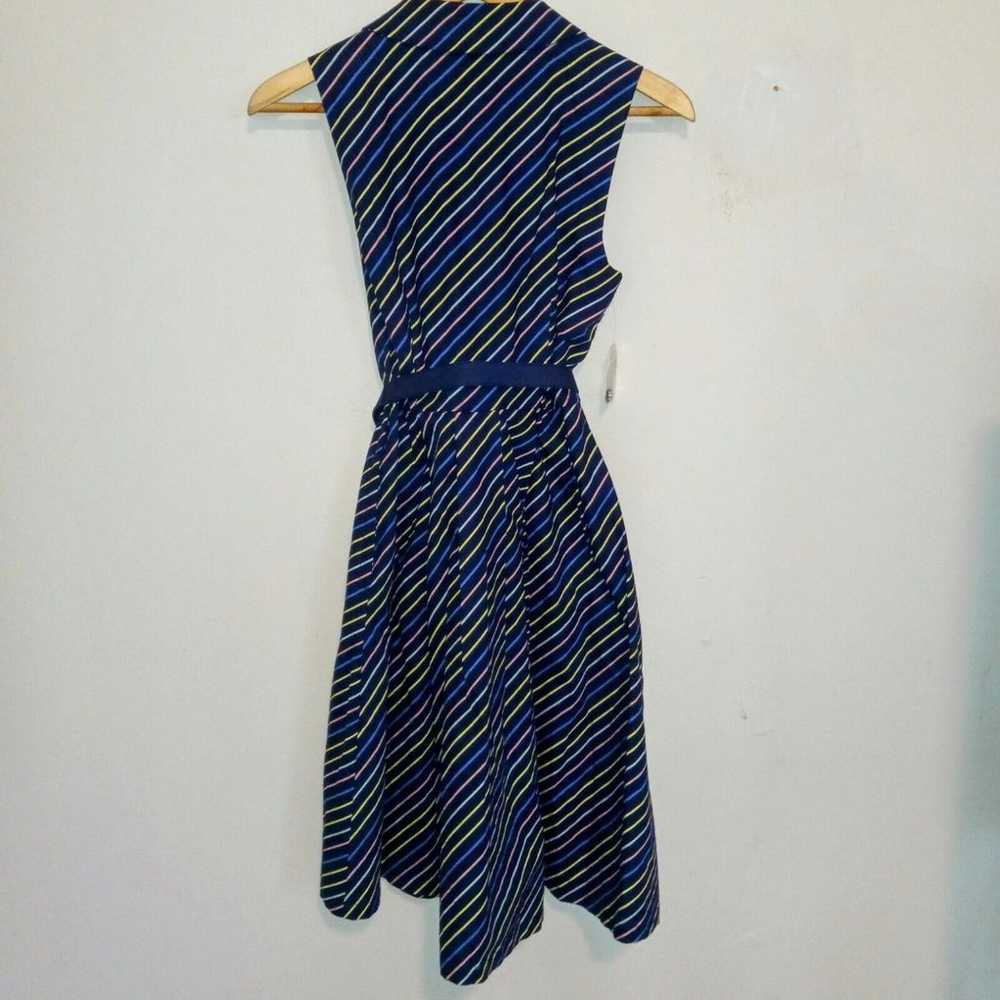 ModCloth Striped Collared Sleeveless Fit N Flare … - image 6