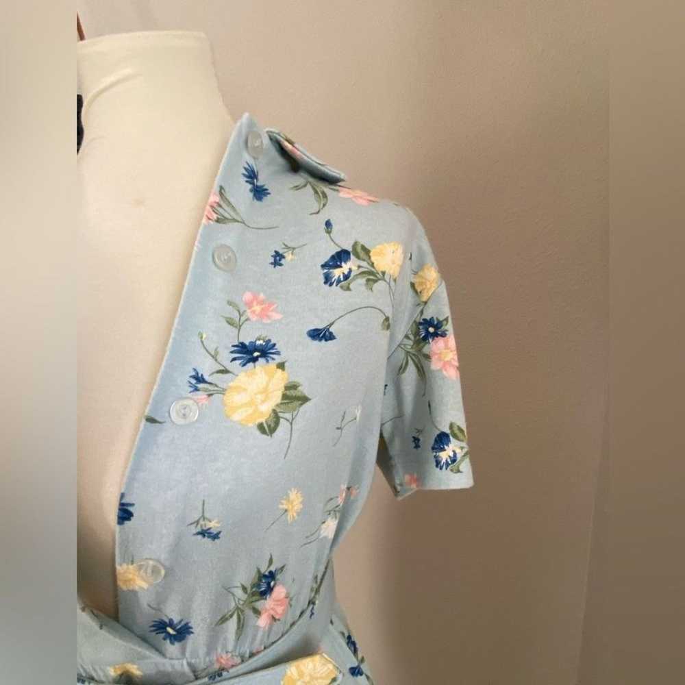 Vintage Bedford Fair Floral Print Shirt Midi Dress - image 4