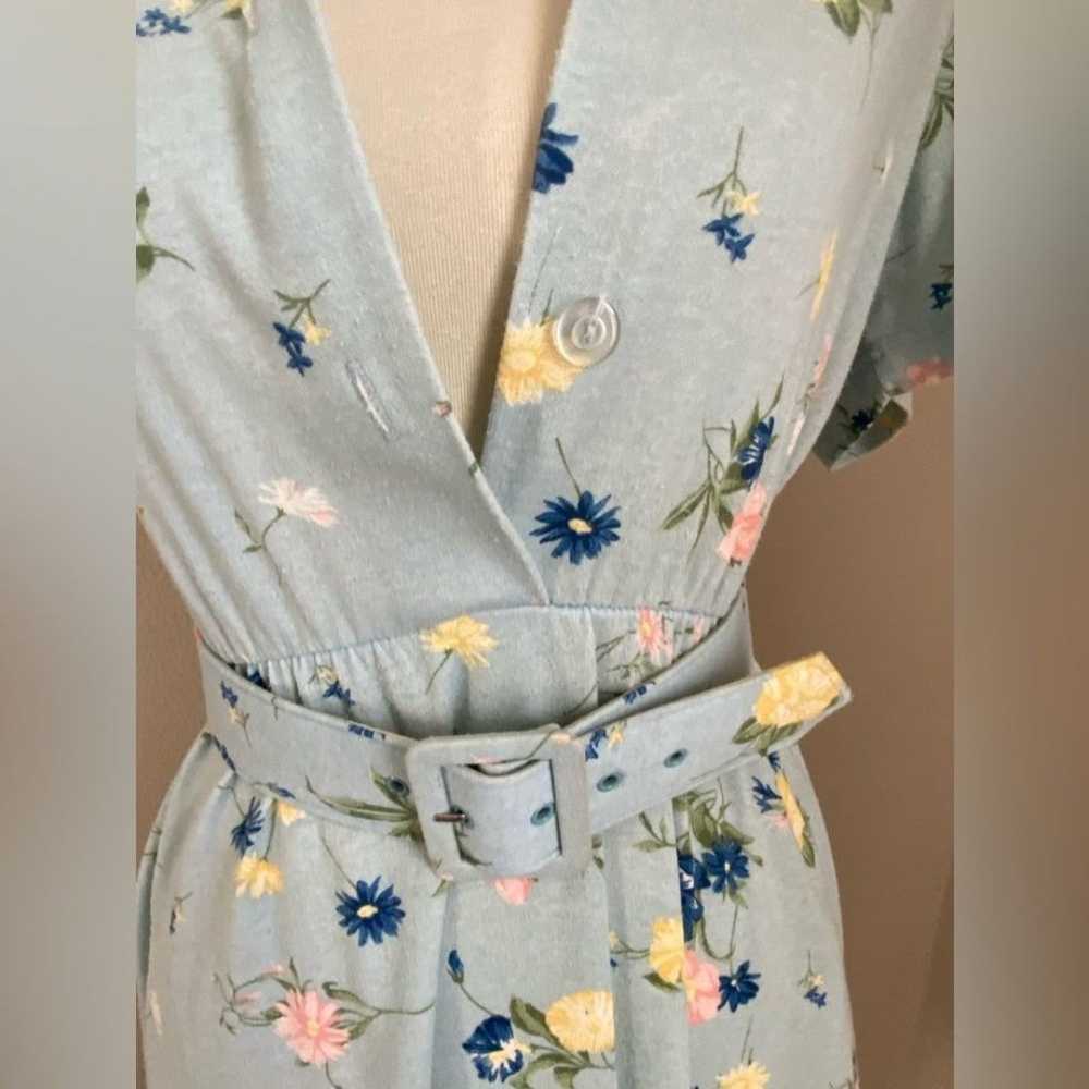 Vintage Bedford Fair Floral Print Shirt Midi Dress - image 5