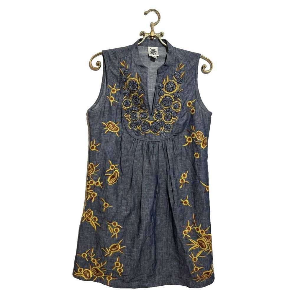 Ivy Jane Dress Women Medium Blue Sleeveless With … - image 1