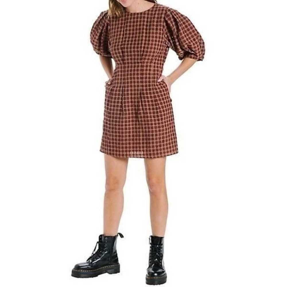 En Saison women's Puff sleeve mini check dress si… - image 2