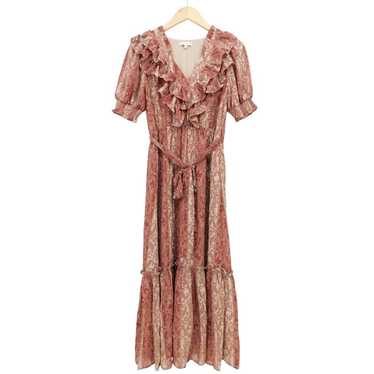 Moon River Moon River Paisley Stripe Ruffled Maxi 