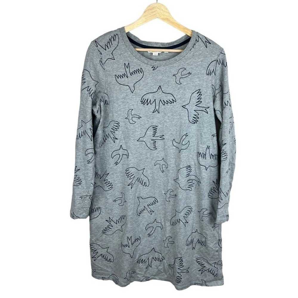 Boden Womens Gray Marl Dove Flying Bird Print Swe… - image 1