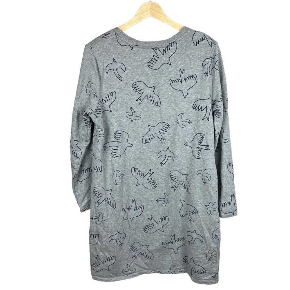 Boden Womens Gray Marl Dove Flying Bird Print Swe… - image 2