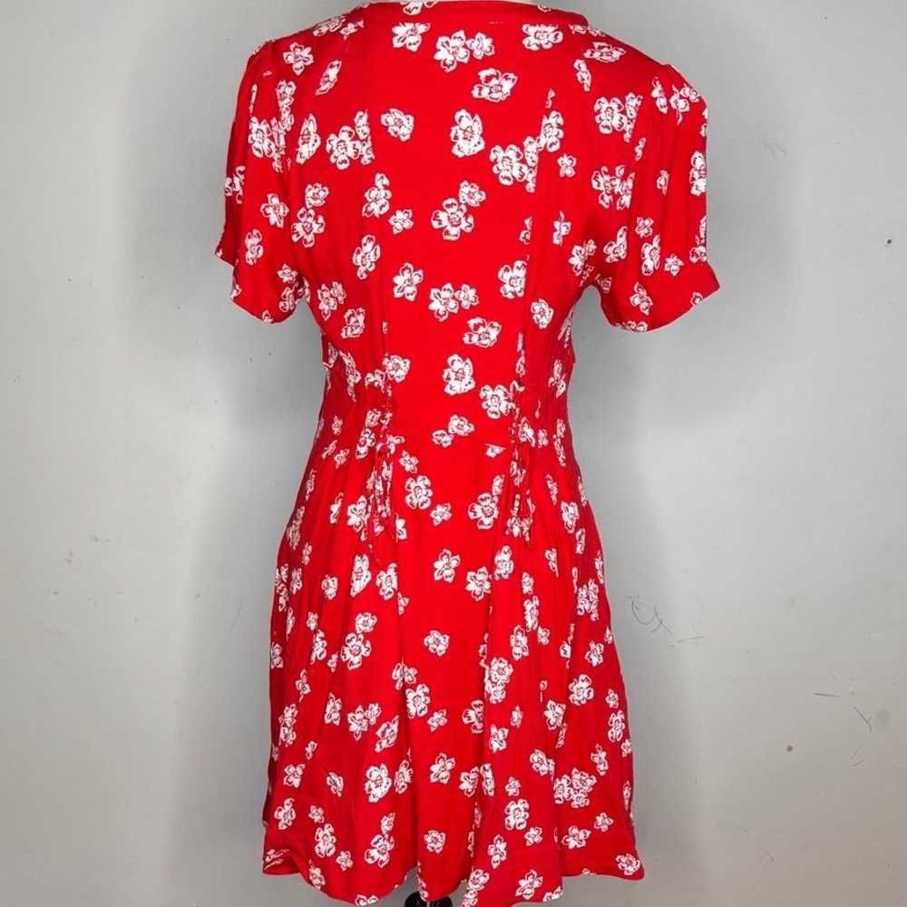 Free People Dream Girl Mini Floral Red Dress Size… - image 5