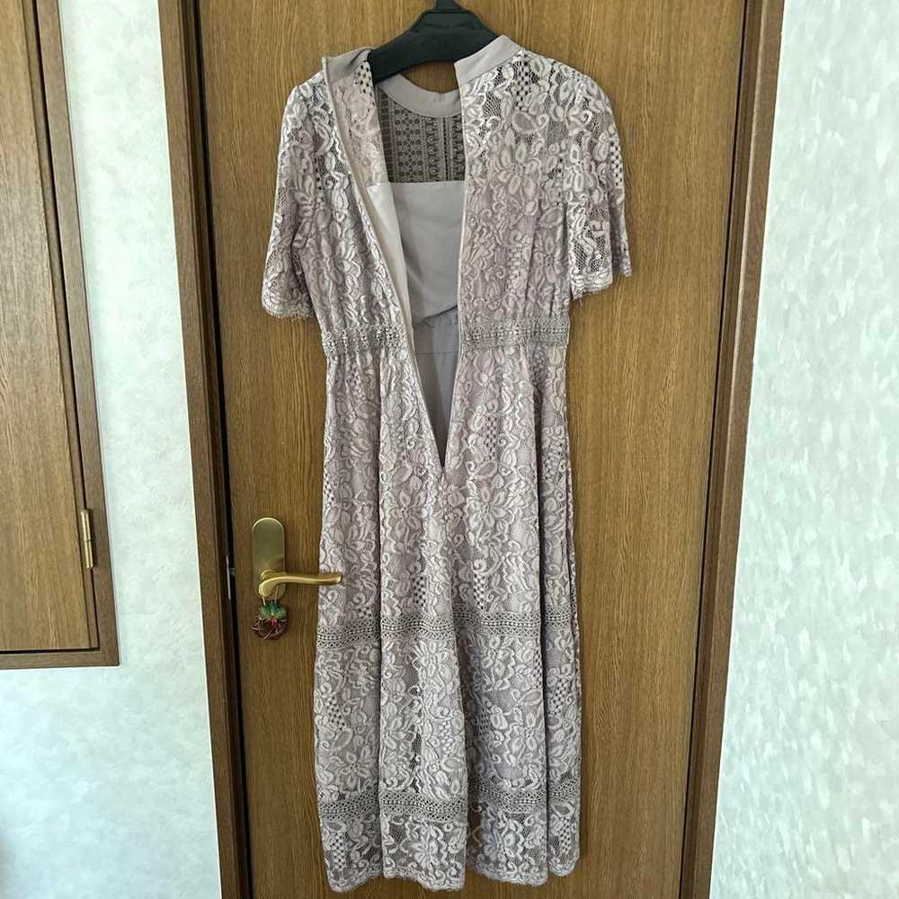 Thevon party dress, short sleeves, in grayish-bei… - image 5