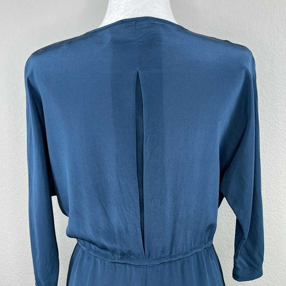 Greylin Pleated 100% Silk Blue Mini Dress Tie Wai… - image 10