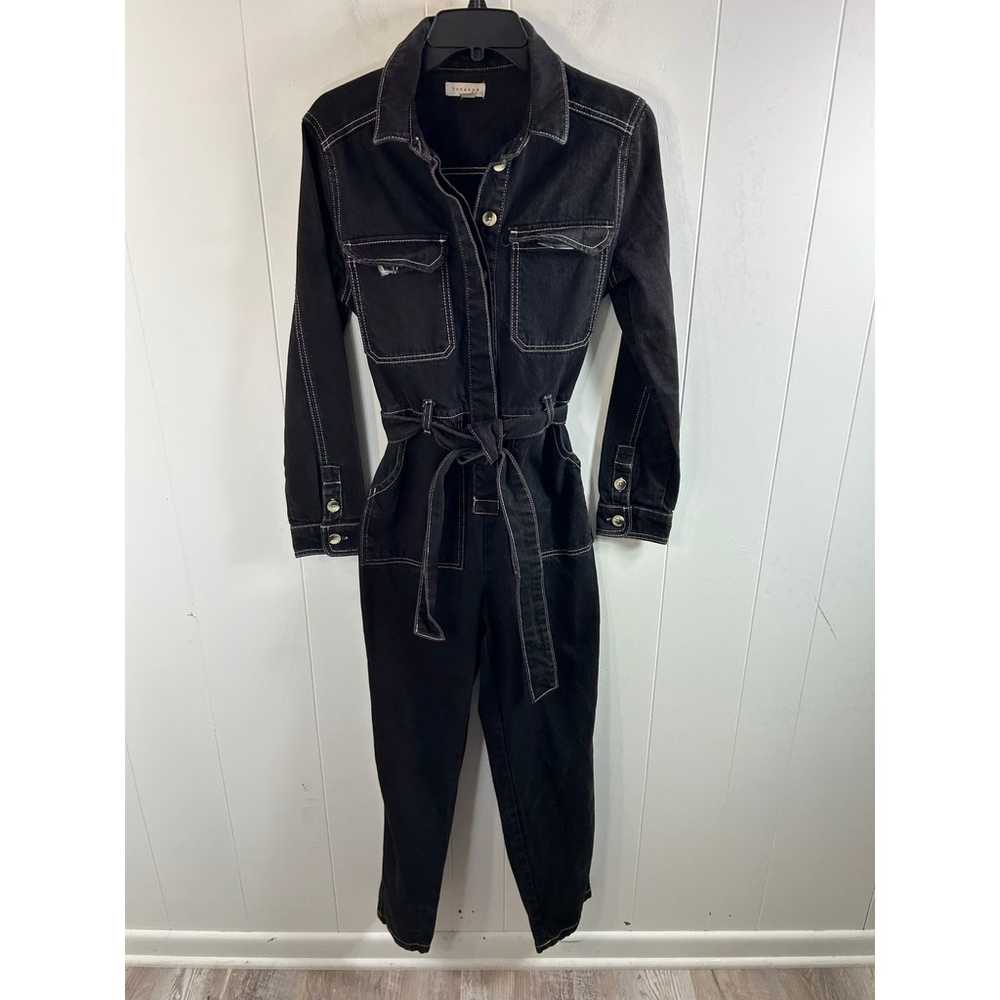 Topshop Black Denim Boiler Suit Women Black Cotto… - image 2