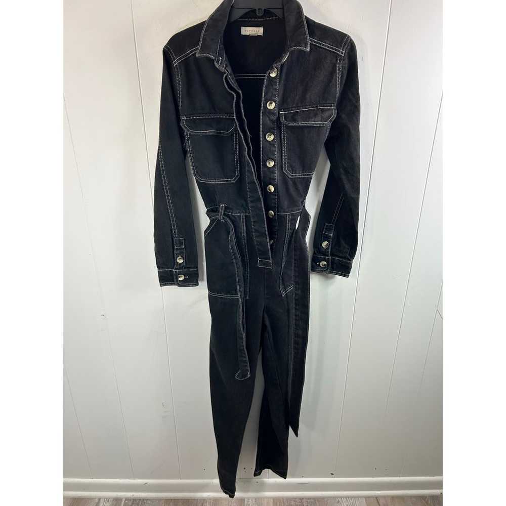 Topshop Black Denim Boiler Suit Women Black Cotto… - image 8