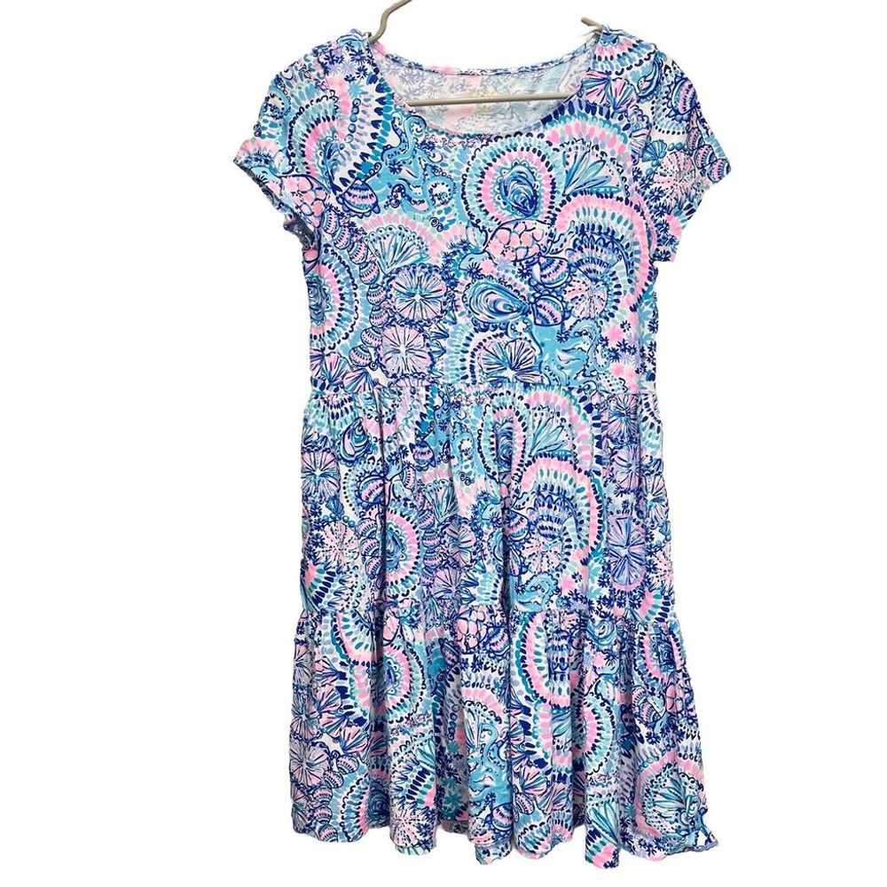 Lilly Pulitzer Pink Blue Paisley Geanna Short Sle… - image 6