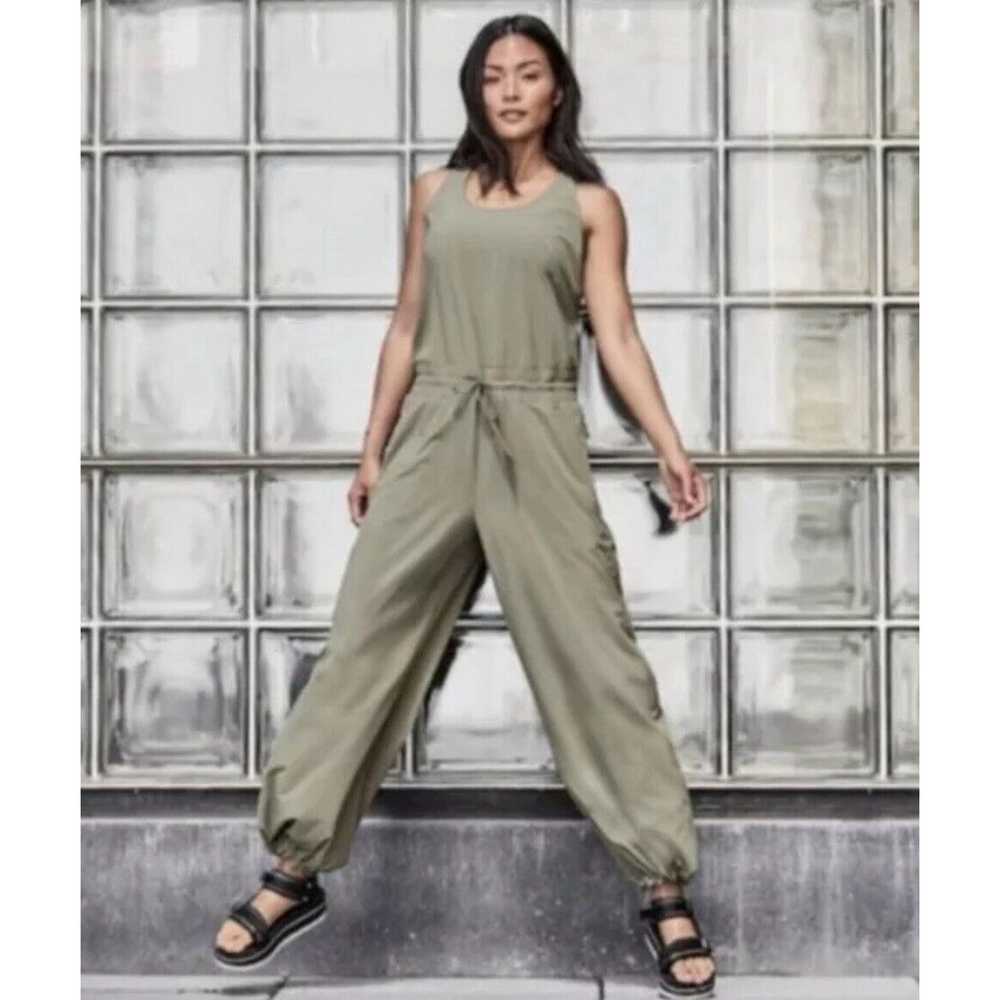 Athleta Revive Jumpsuit Laurel Olive Green Size 6… - image 2