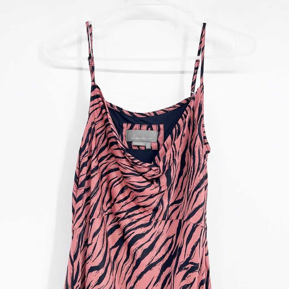 By Anthropologie Elyse Printed Bias Satin Slip Dr… - image 4