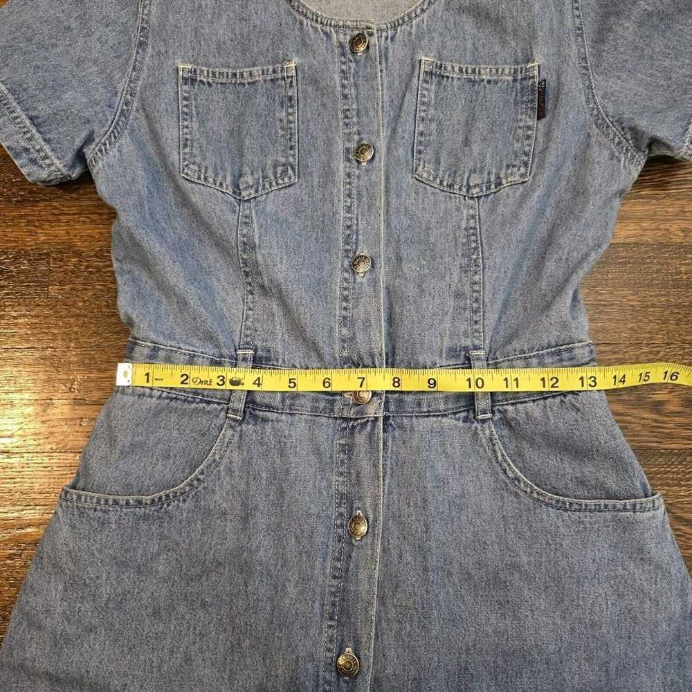 Vintage 90s Gloria Vanderbilt Denim Romper Womens… - image 10