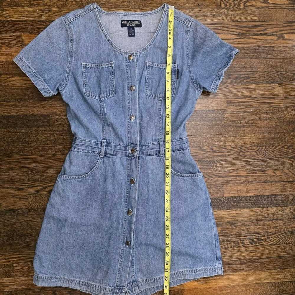 Vintage 90s Gloria Vanderbilt Denim Romper Womens… - image 11