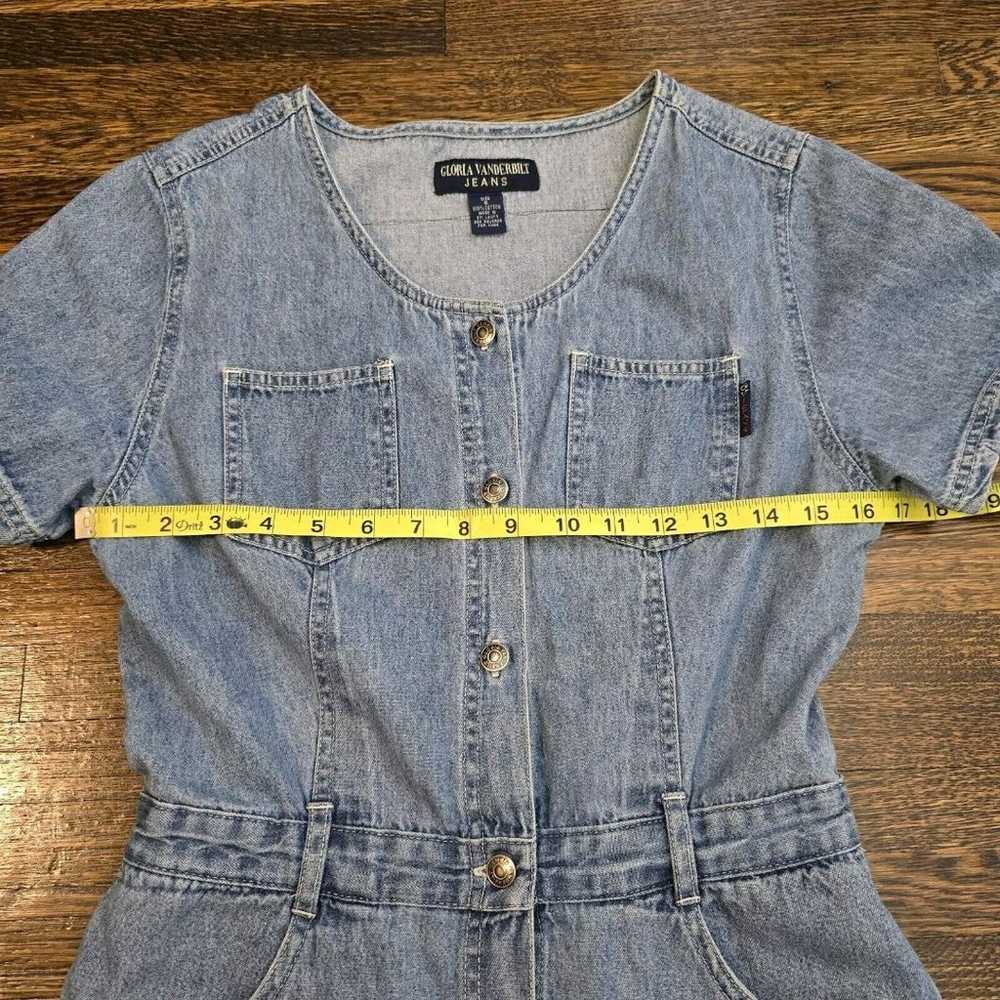 Vintage 90s Gloria Vanderbilt Denim Romper Womens… - image 9