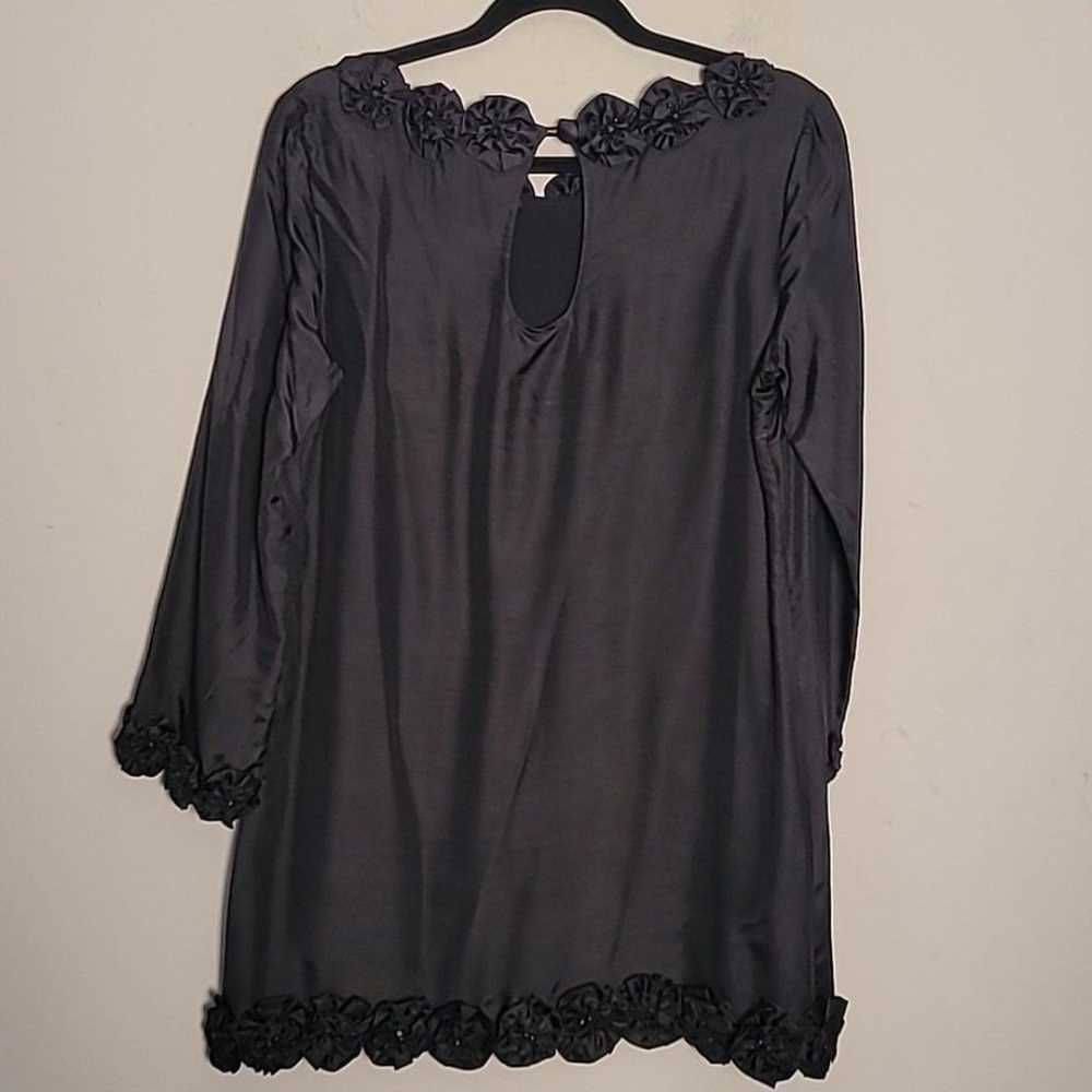 French Conection black silk shift dress Size 8 - image 5