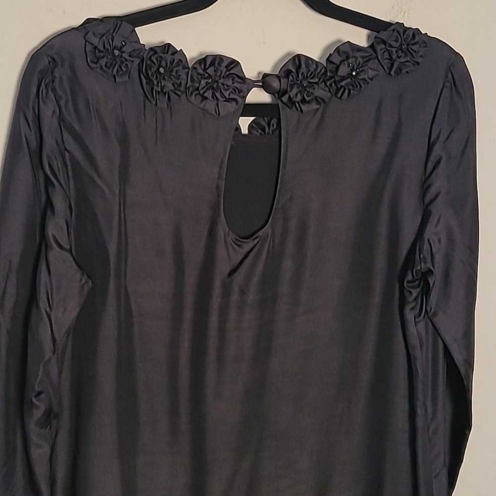 French Conection black silk shift dress Size 8 - image 6