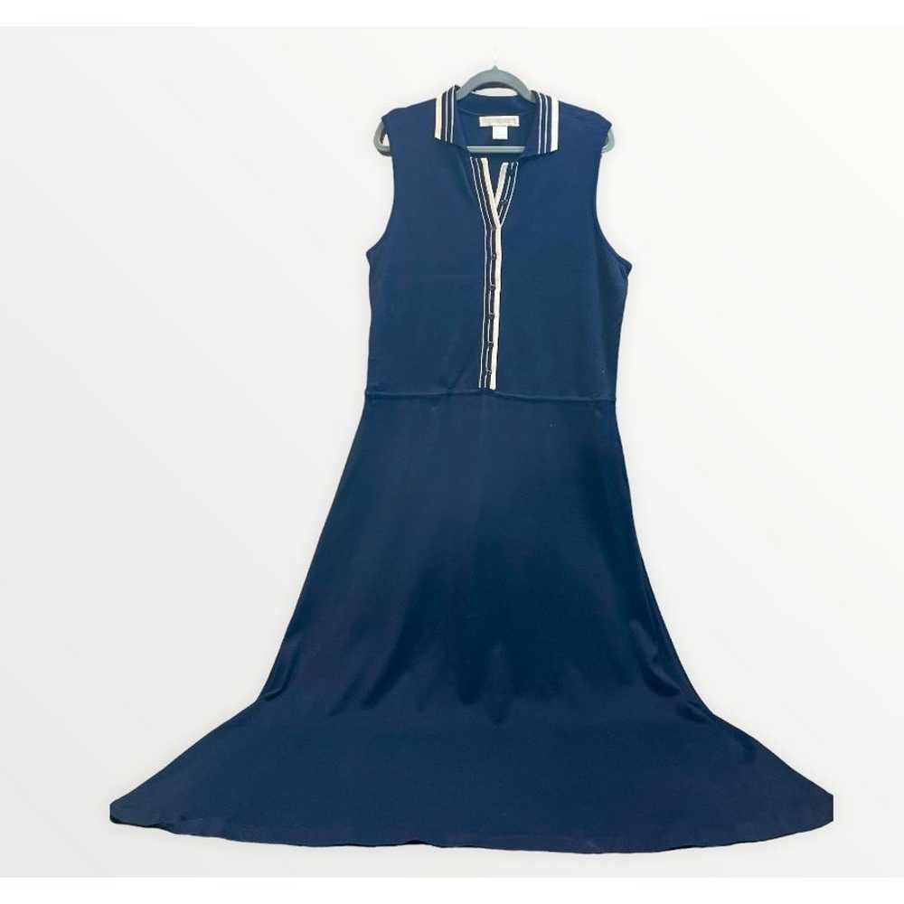 Preston & York Navy Long Knit Dress 100% Cotton S… - image 10