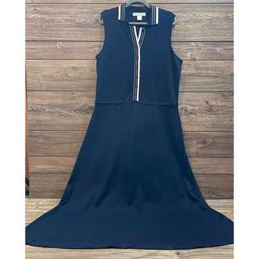 Preston & York Navy Long Knit Dress 100% Cotton S… - image 1