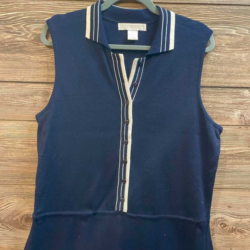 Preston & York Navy Long Knit Dress 100% Cotton S… - image 3