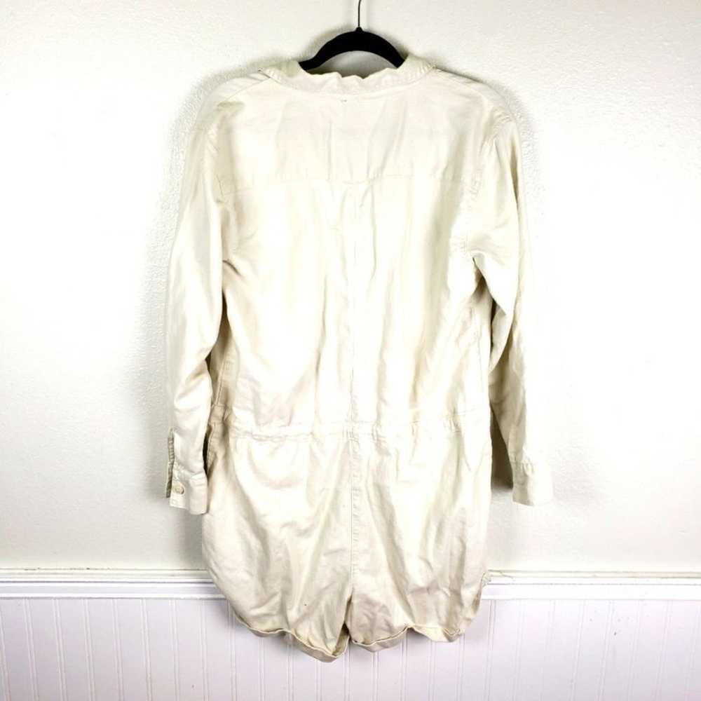 Women's Off White Linen Blend Long Sleeve Short R… - image 2