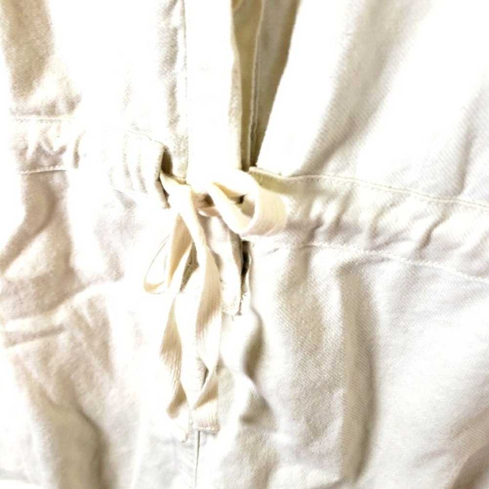 Women's Off White Linen Blend Long Sleeve Short R… - image 3