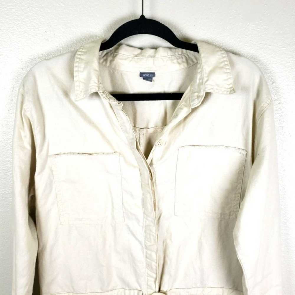 Women's Off White Linen Blend Long Sleeve Short R… - image 7