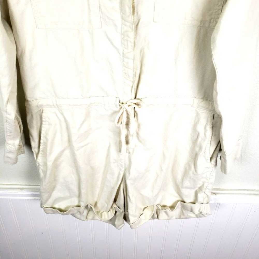 Women's Off White Linen Blend Long Sleeve Short R… - image 8