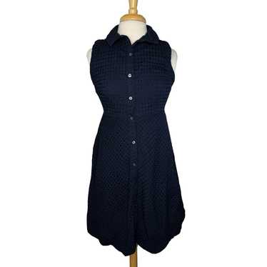 BODEN Navy Blue Eyelet Shirt Dress Size 6 Petite … - image 1