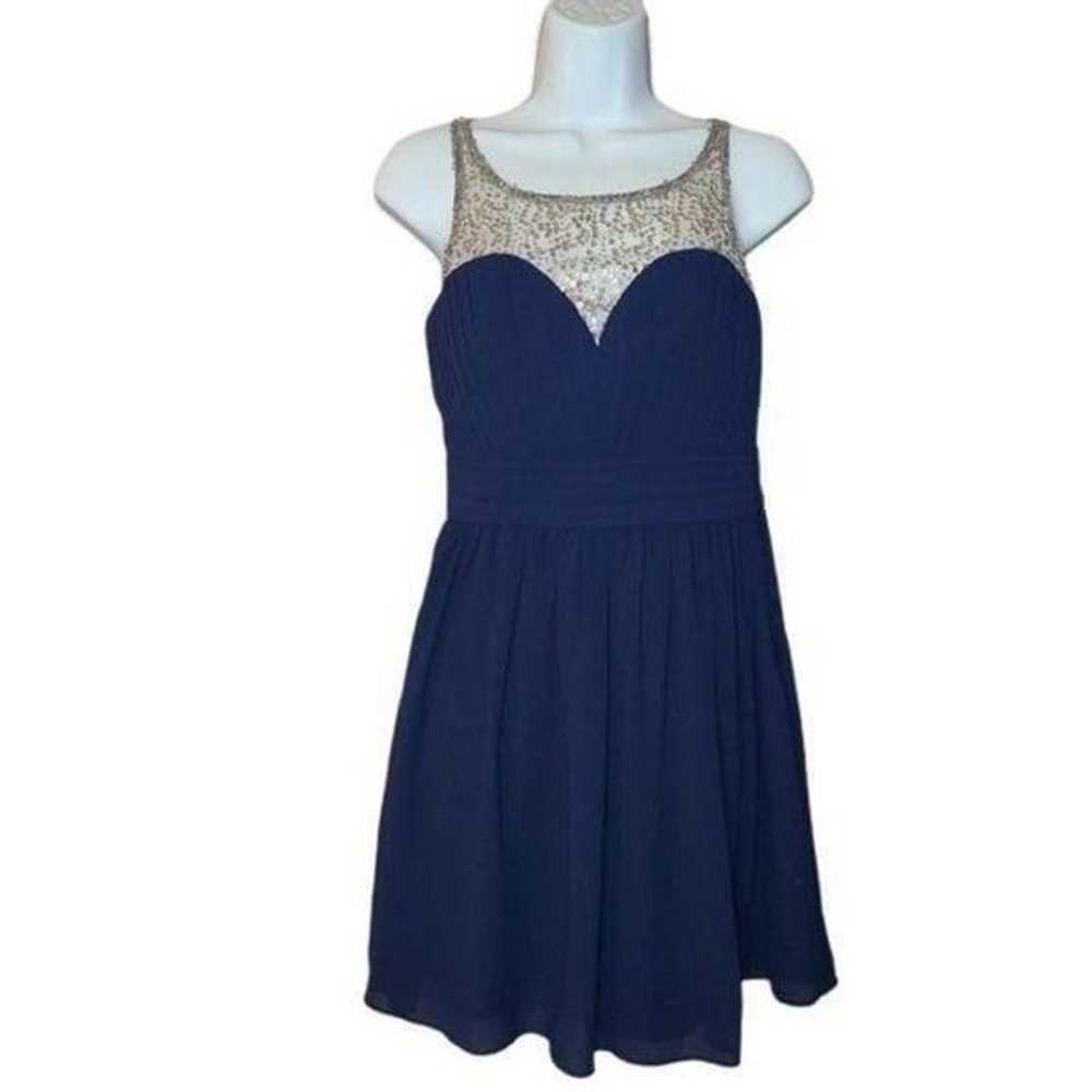 Minuet Petite Women Dresses, Navy Sleeveless Line… - image 1