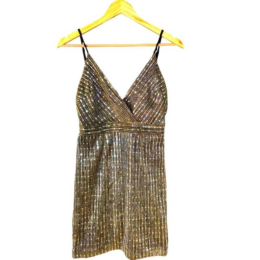 Endless Blu Gold and Silver Sequins Mini Dress. S… - image 12