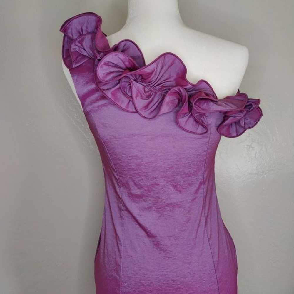 Arden B Purple Bodycon Ruffles Cocktail Dress - image 3