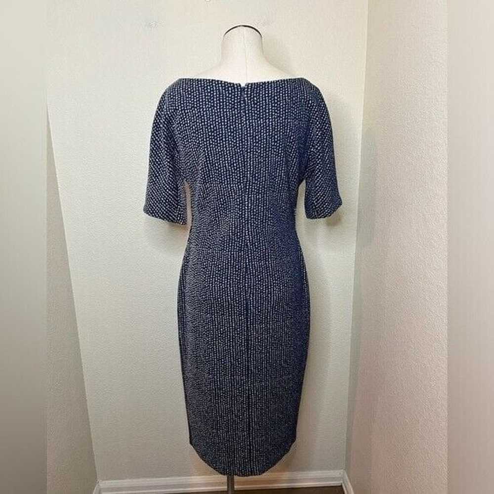 Maggy London Knit Sheath Dress Blue Black and Whi… - image 10