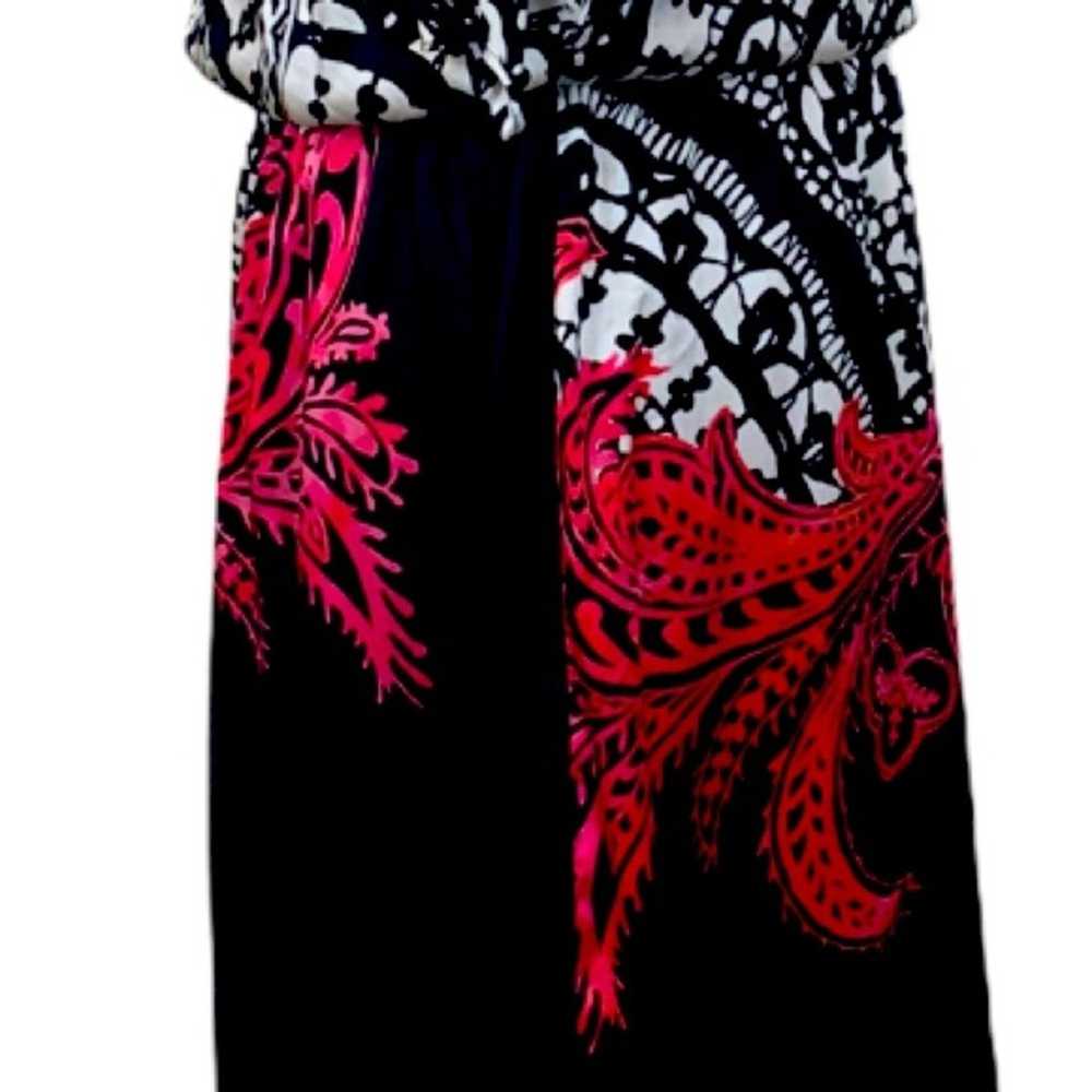 White House Black Market WHBM Black Pink Paisley … - image 10