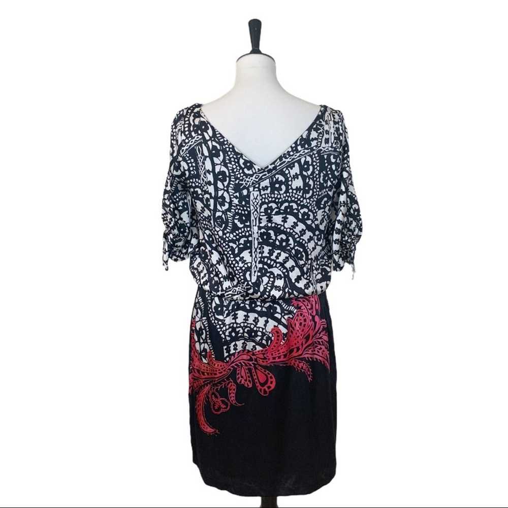 White House Black Market WHBM Black Pink Paisley … - image 4