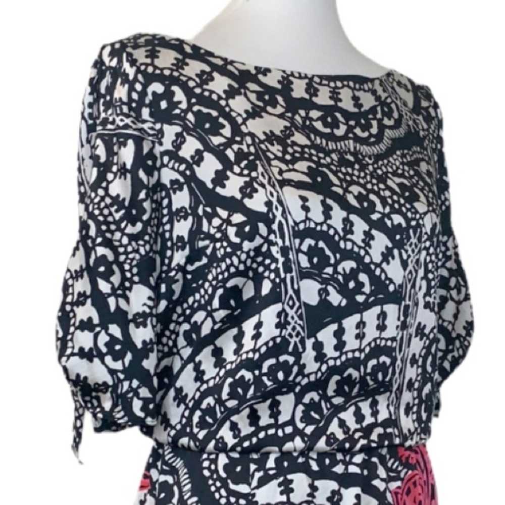 White House Black Market WHBM Black Pink Paisley … - image 6