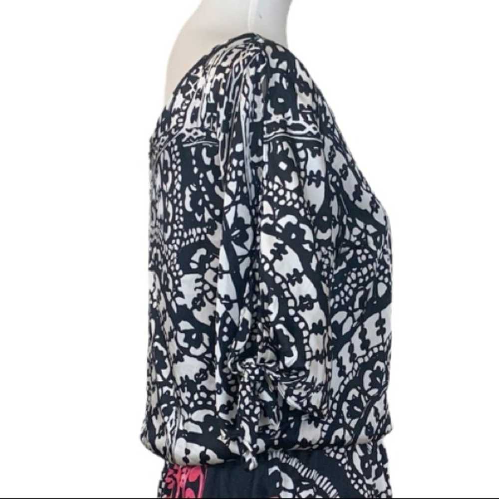 White House Black Market WHBM Black Pink Paisley … - image 7