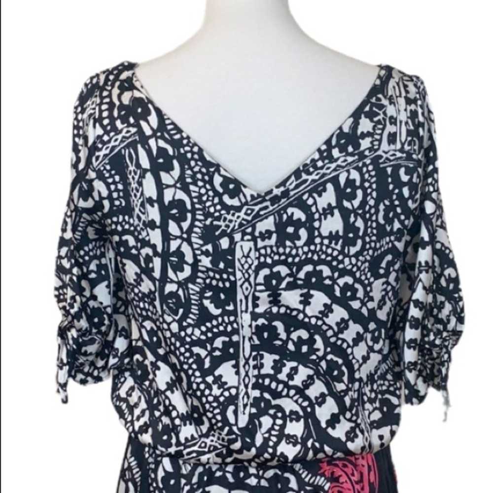 White House Black Market WHBM Black Pink Paisley … - image 8