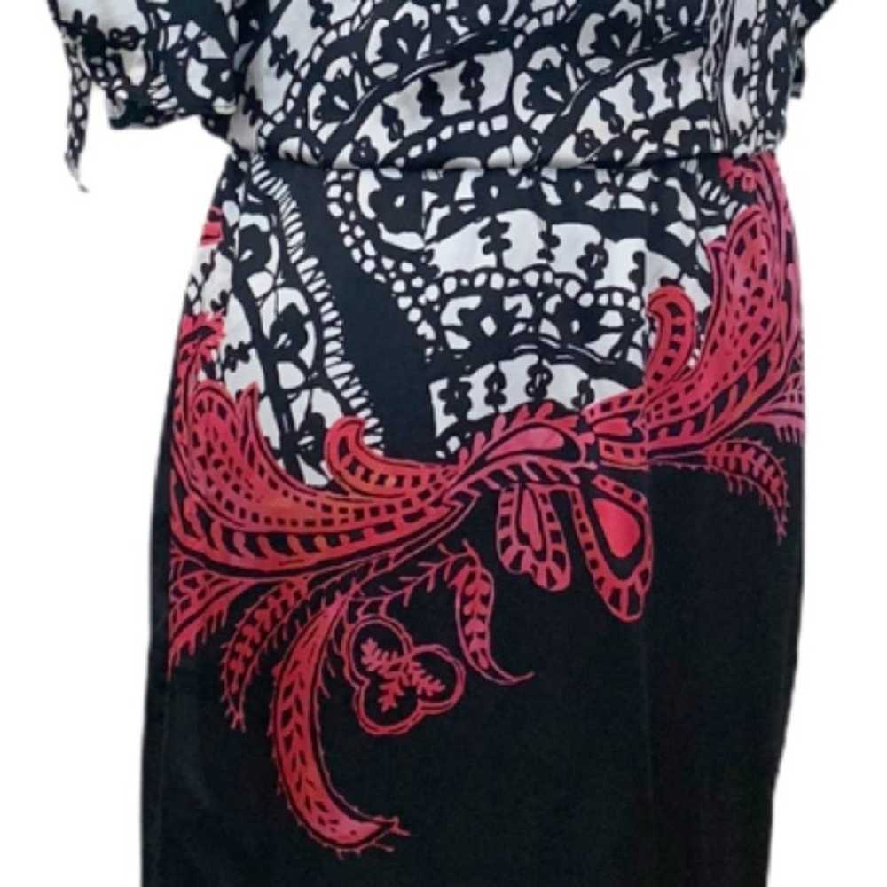 White House Black Market WHBM Black Pink Paisley … - image 9