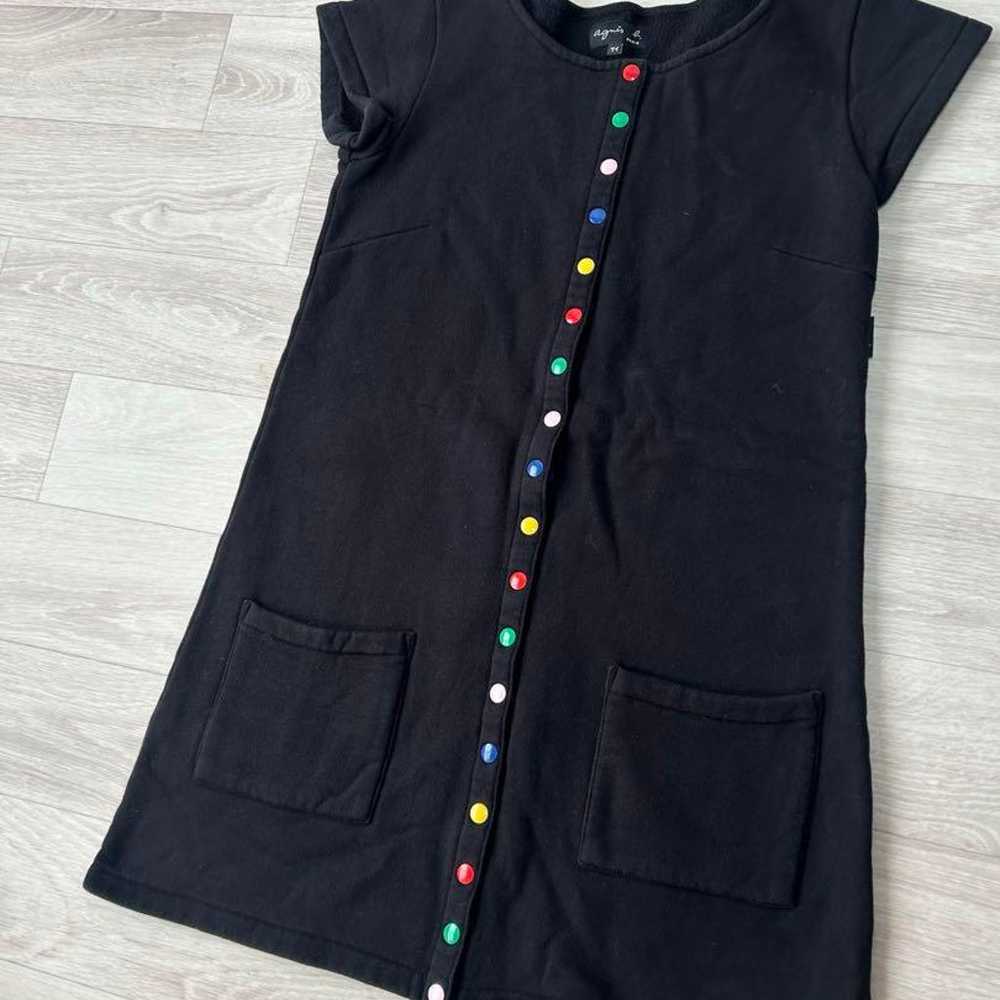 agnes b Colorful Button Short Sleeve Dress - image 1