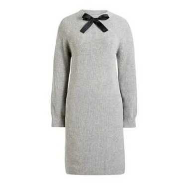 J. Crew Mercantile Bow Neck Sweater Dress Grey Wo… - image 1