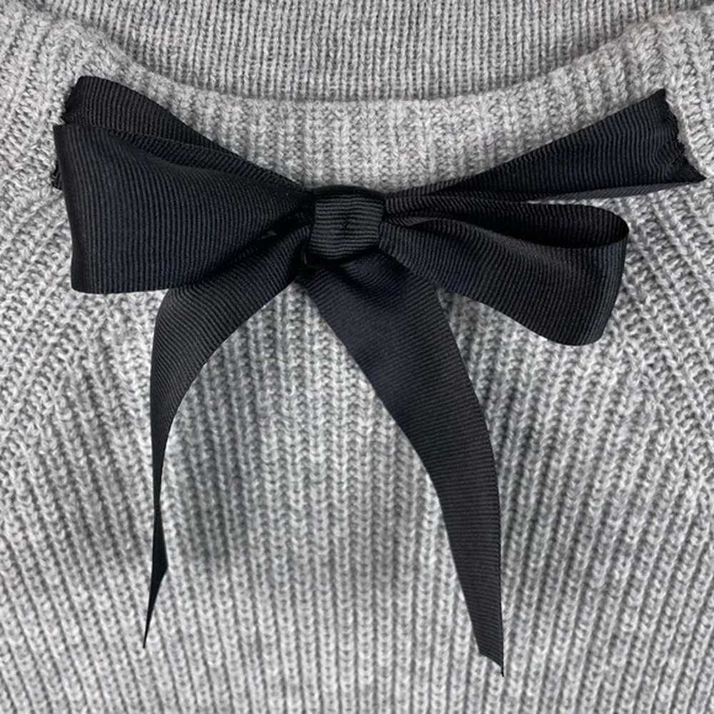 J. Crew Mercantile Bow Neck Sweater Dress Grey Wo… - image 6